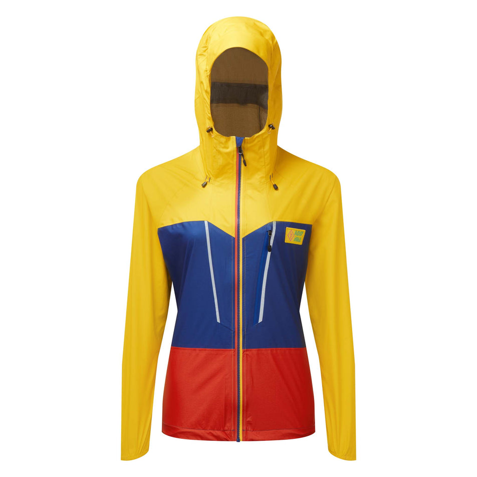 Front view of Ronhill Women's Tech Fortify Running Jacket in multi colour. (7746201976994)