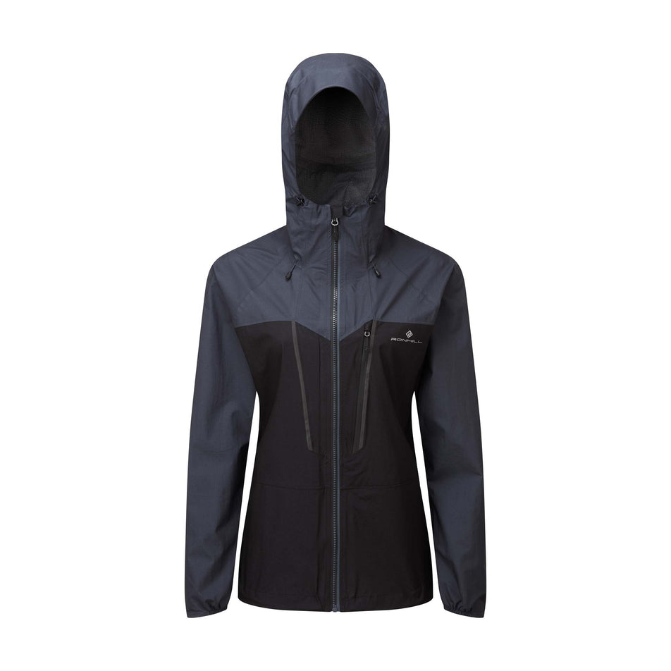 Front view of Ronhill Women's Tech Fortify Jacket in black (7580037546146)