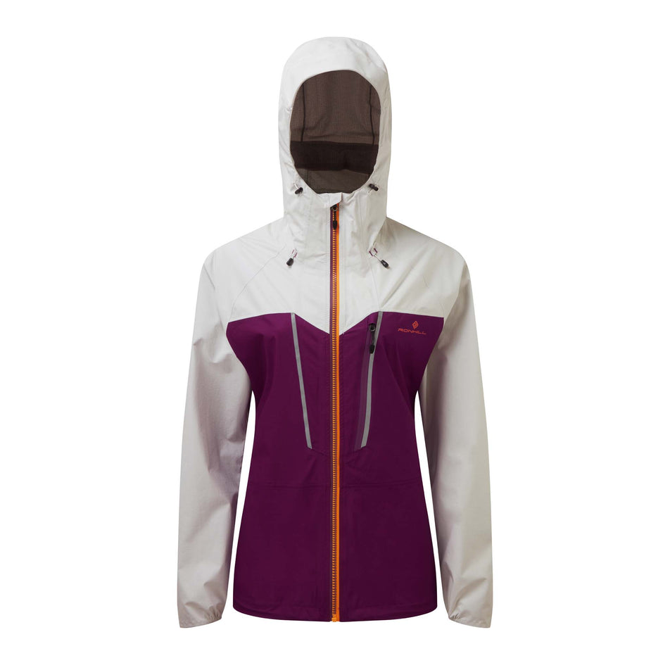 Front view of Ronhill Women's Tech Fortify Running Jacket in purple (7572900642978)