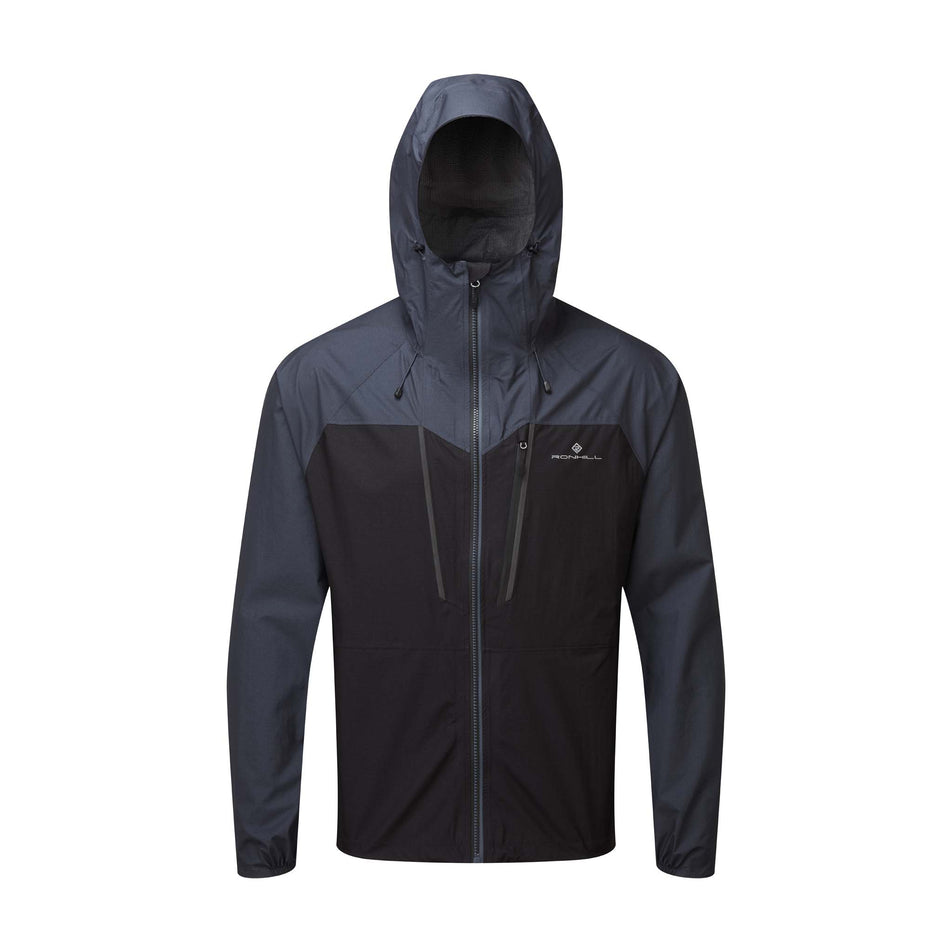 Front view of Ronhill Men's Tech Fortify Running Jacket in black (7574243803298)