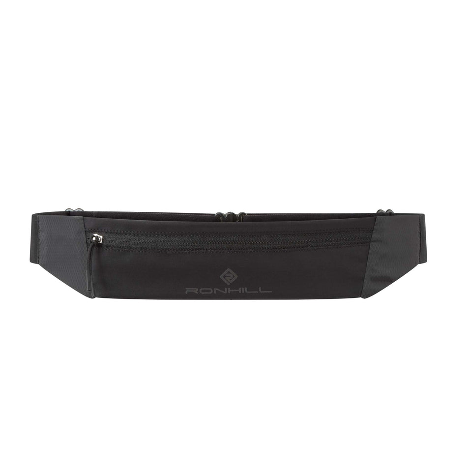 Front view of Ronhill Unisex Solo Waist Belt in black. (7752322810018)