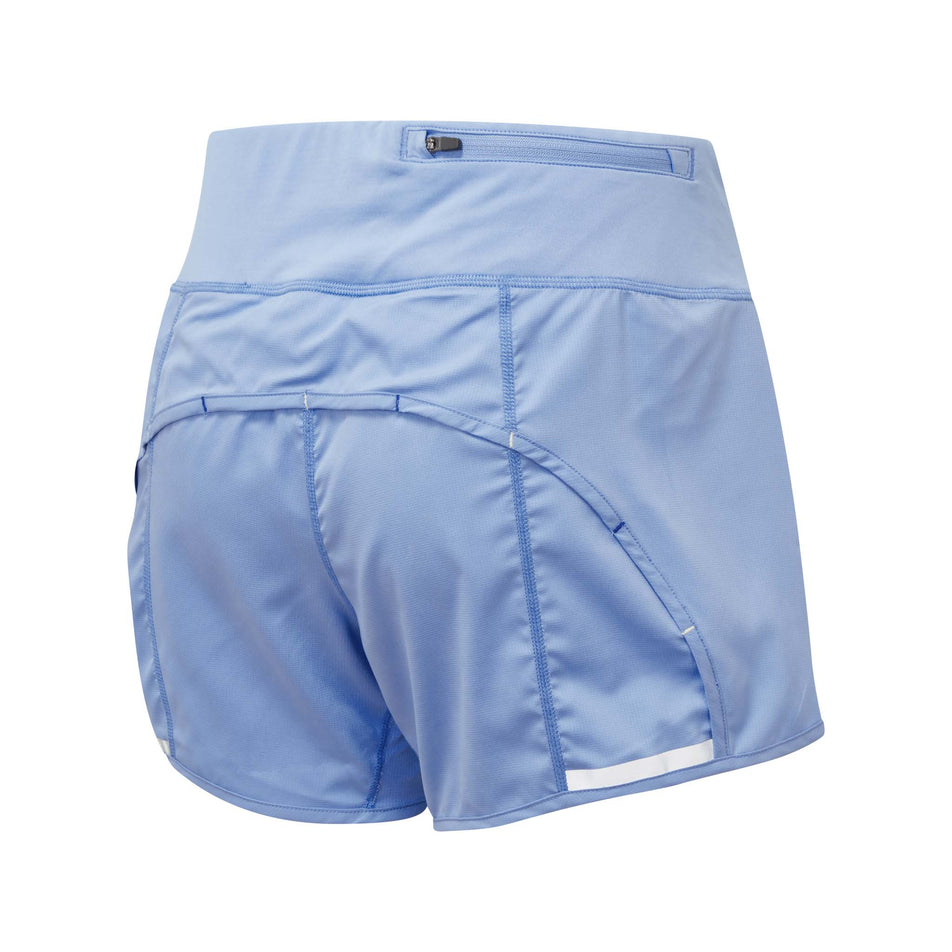 Rear view of Ronhill Women's Tech Revive Running Short in blue. (7739495776418)