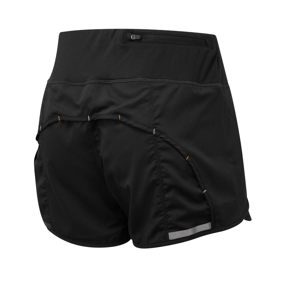 Rear view of Ronhill Women's Tech Revive Running Short in black. (7744877494434)
