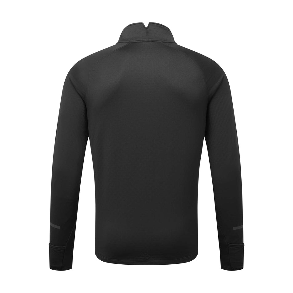 Back view of Ronhill Men's Tech Prism 1/2 Zip Running Tee in black (7593363472546)