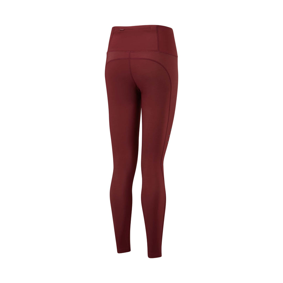 Rear view of Ronhill Women's Tech Winter Running Tight in red (7580047507618)