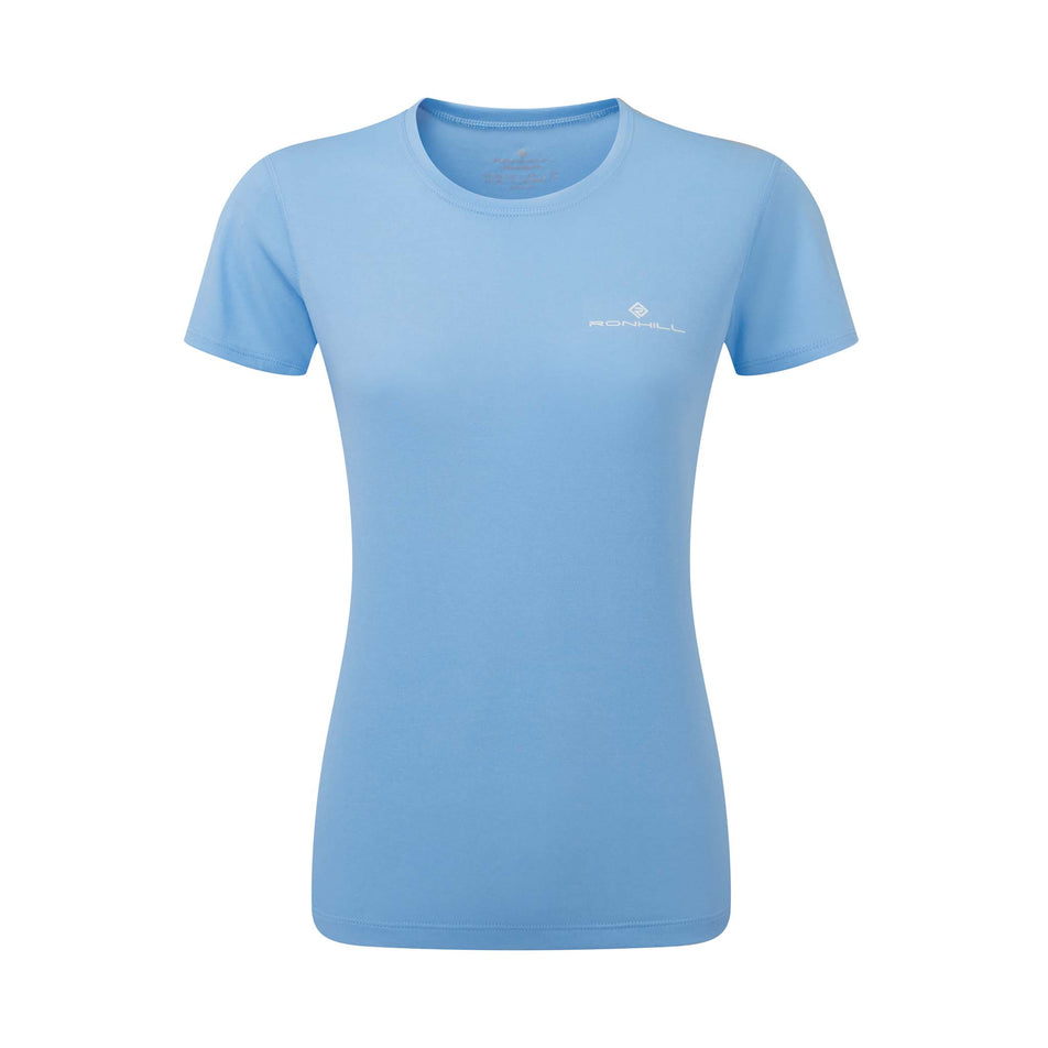 Front view of Ronhill Women's Core S/S Running Tee in blue (7579770945698)