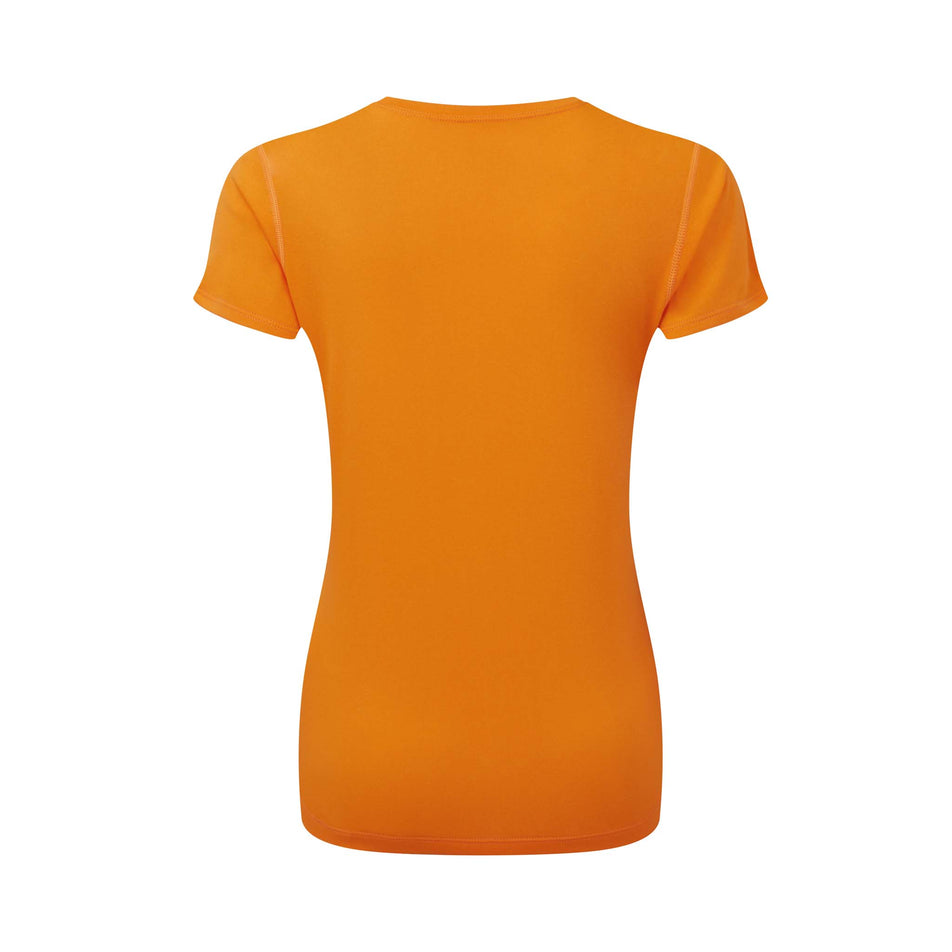 Back view of the Ronhill Women's Core S/S Running Tee in orange. (7579791196322)