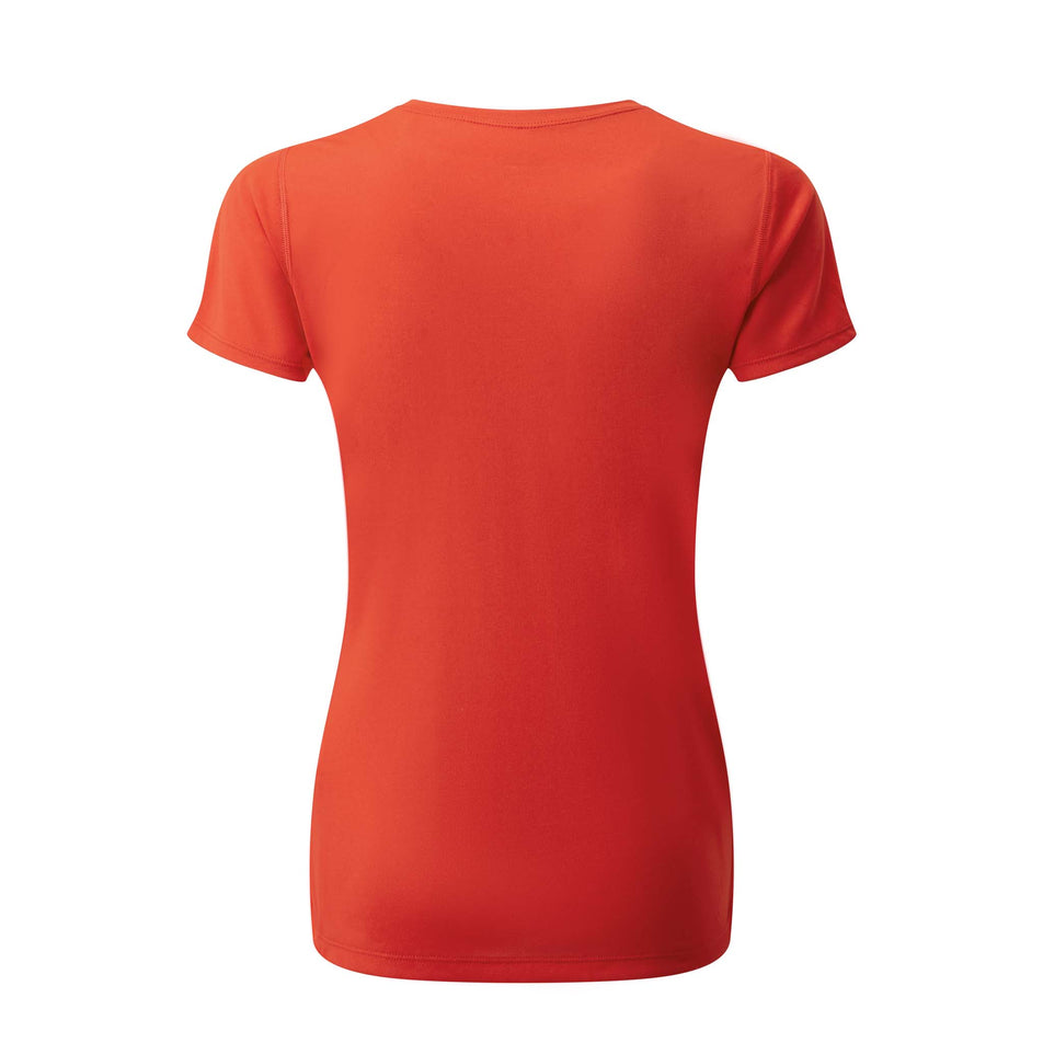 Back view of Ronhill Women's Core S/S Running Tee in red. (7743622152354)