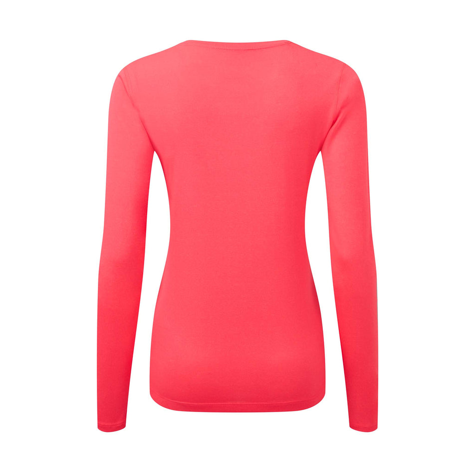 Back view of Ronhill Women's Core L/S Running Tee in pink (7578019692706)