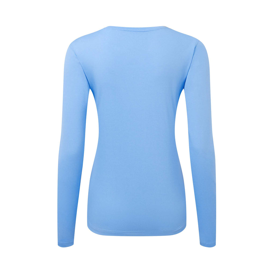 Back view of Ronhill Women's Core L/S Running Tee in blue (7578015924386)