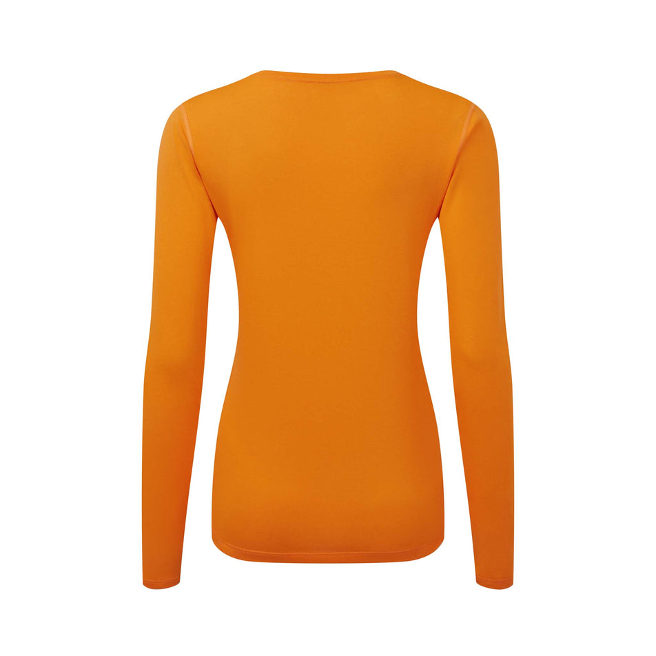 Back view of Ronhill Women's Core L/S Running Tee in orange (7572942094498)