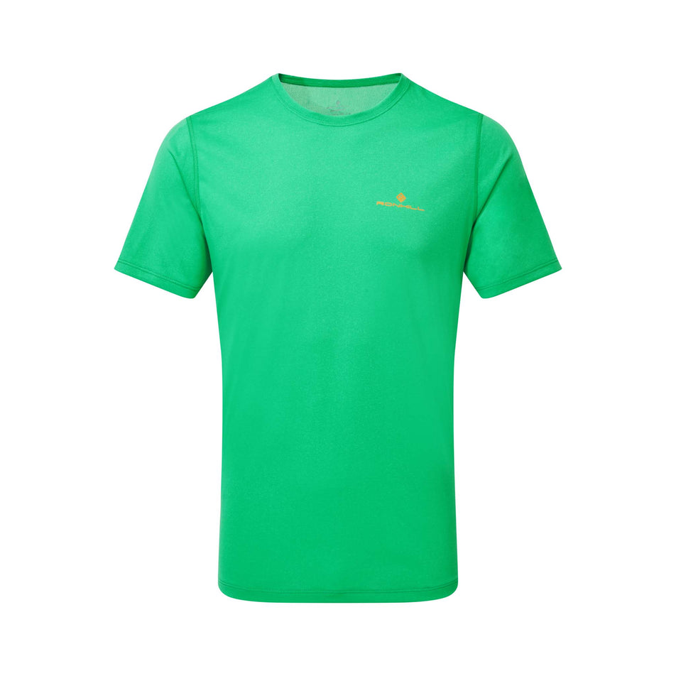 Front view of Ronhill Men's Core S/S Running Tee in green. (7743601410210)