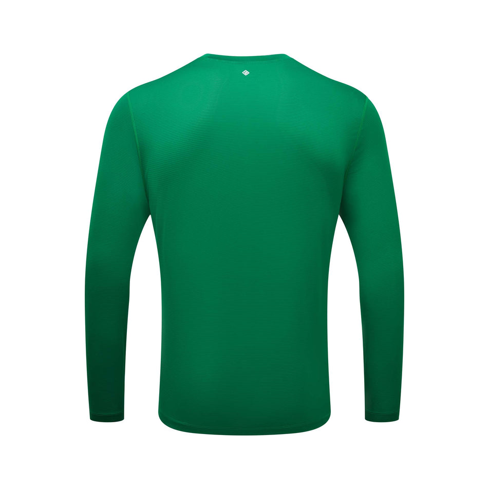 Back view of Ronhill Men's Tech L/S Running Tee in green (7593431433378)