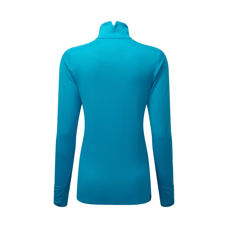 Back view of Ronhill Women's Tech Prism 1/2 Zip Running Tee in blue (7572876198050)