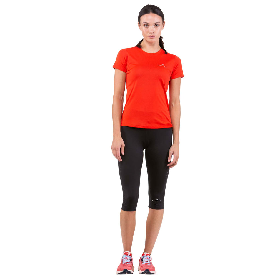 Front view of a model wearing a pair of Ronhill Women's Core Capri (6907728625826)