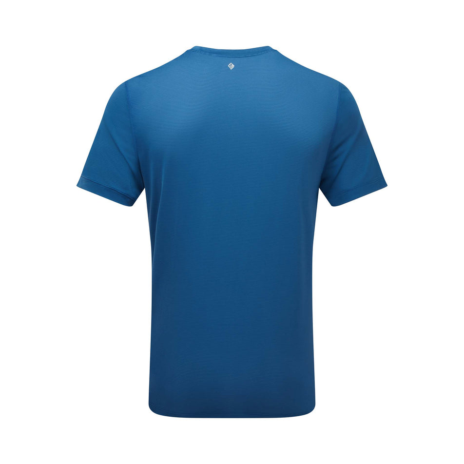 Back view of Ronhill Men's Tech S/S Running Tee in blue (7593440346274)