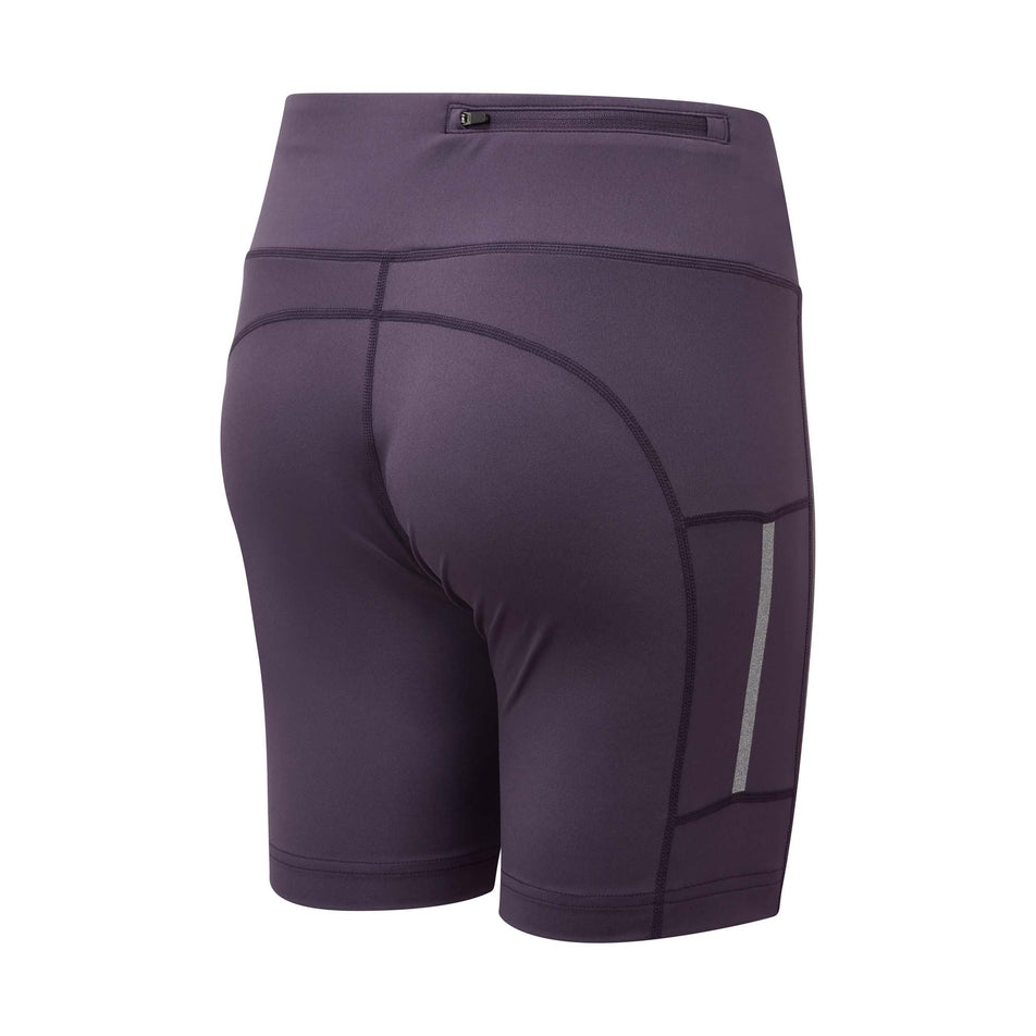 Rear view of Ronhill Women's Tech Revive Stretch Running Short in purple. (7742604148898)