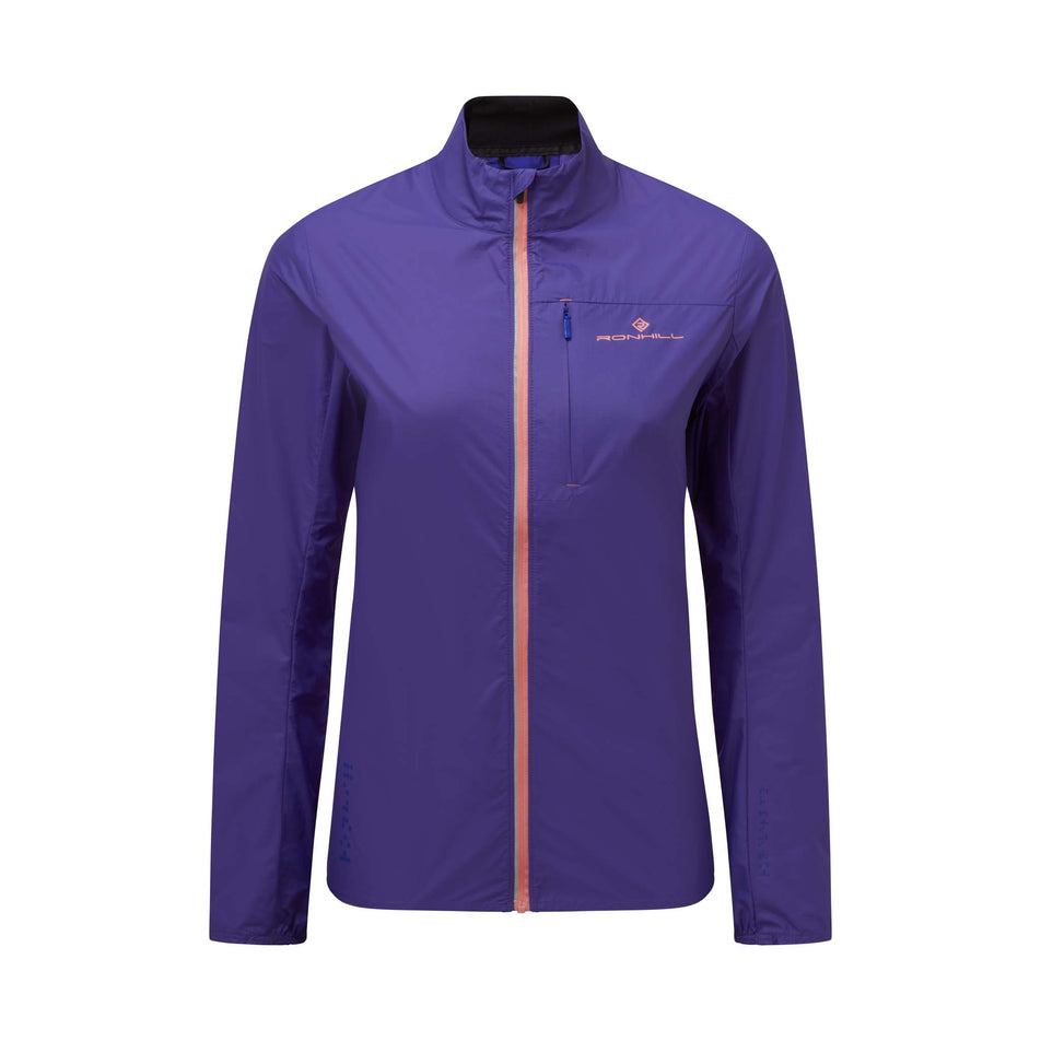 Front view of Ronhill Women's Tech LTW Running Jacket in purple (7572870627490)