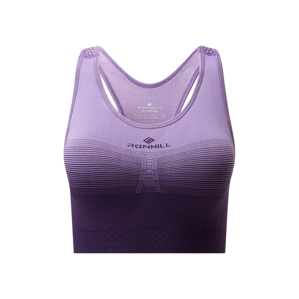 Front view of Ronhill Women's Seamless Bra in purple. (7743551635618)