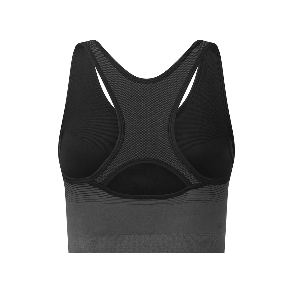 Back view of Ronhill Women's Seamless Running Bra in black (7574277685410)