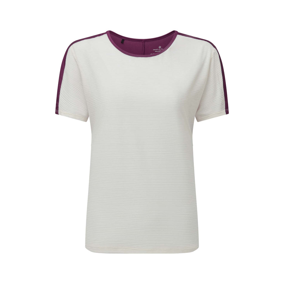 Front view of Ronhill Women's Life Wellness S/S Running Tee in white (7577987088546)