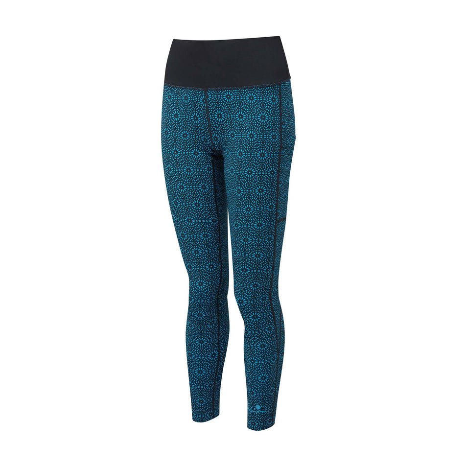 Front view of Ronhill Women's Life Running Tight in blue. (7572952514722)
