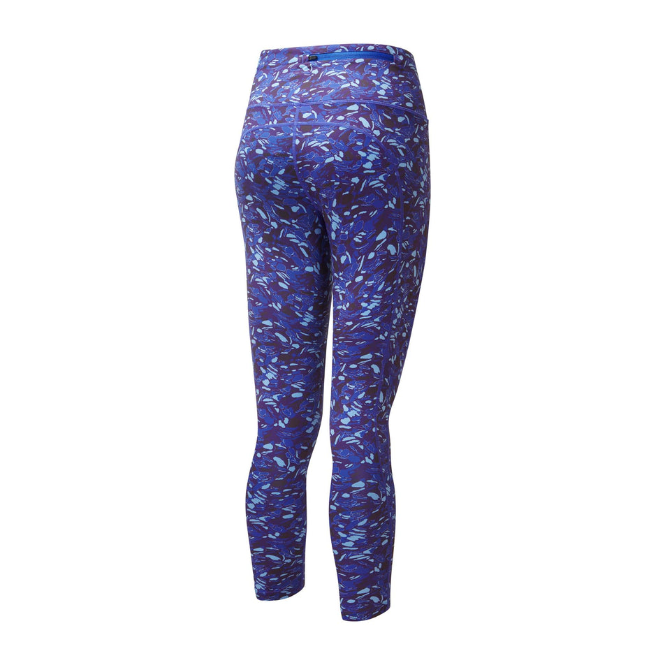 Rear view of Ronhill Women's Life Running Tight in blue. (7742606868642)