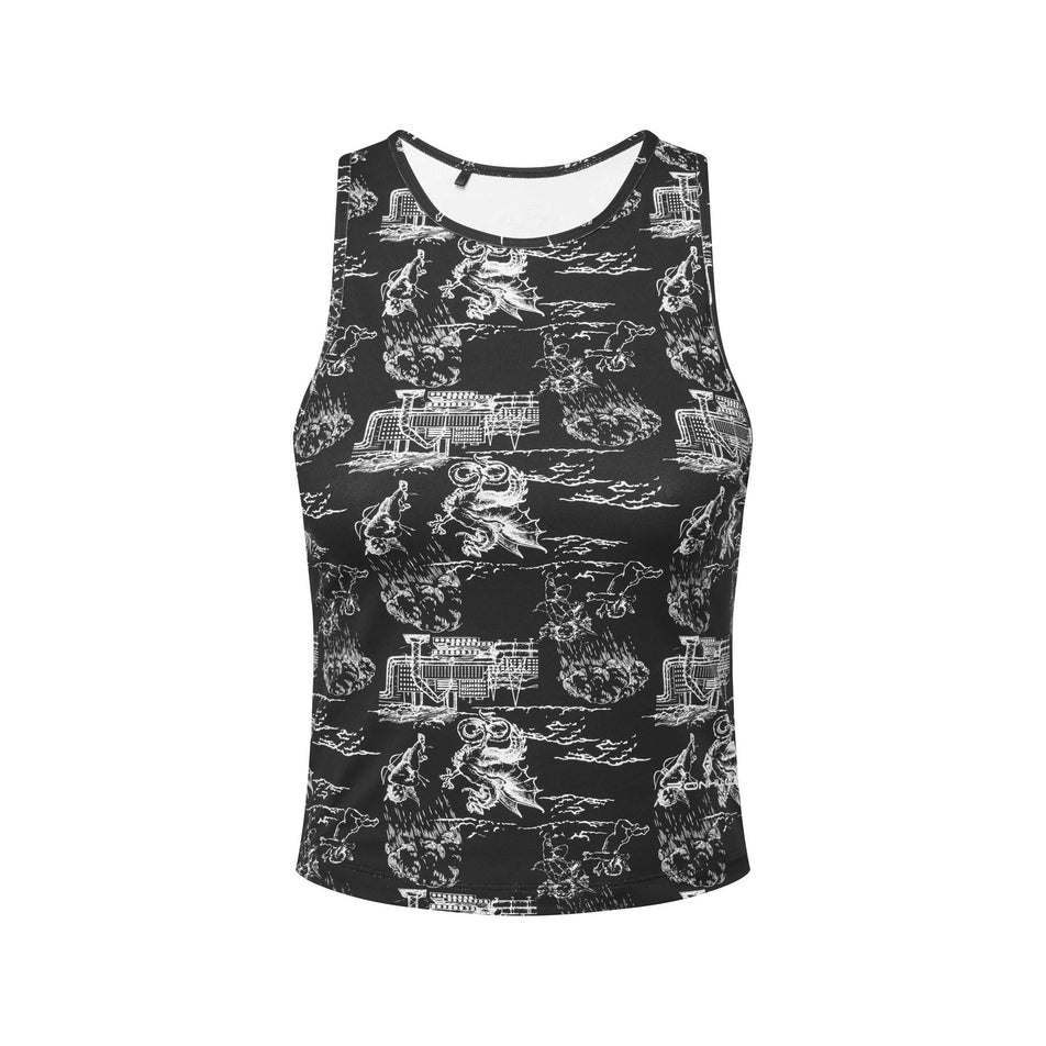 Front view of Ronhill Women's Life Balance Tank in black (7579947827362)