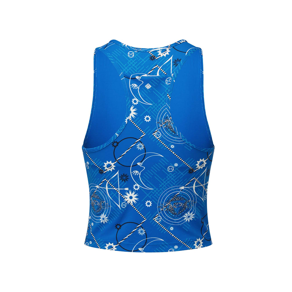 Back view of Ronhill Women's Life Balance Running Tank in blue (7579962867874)