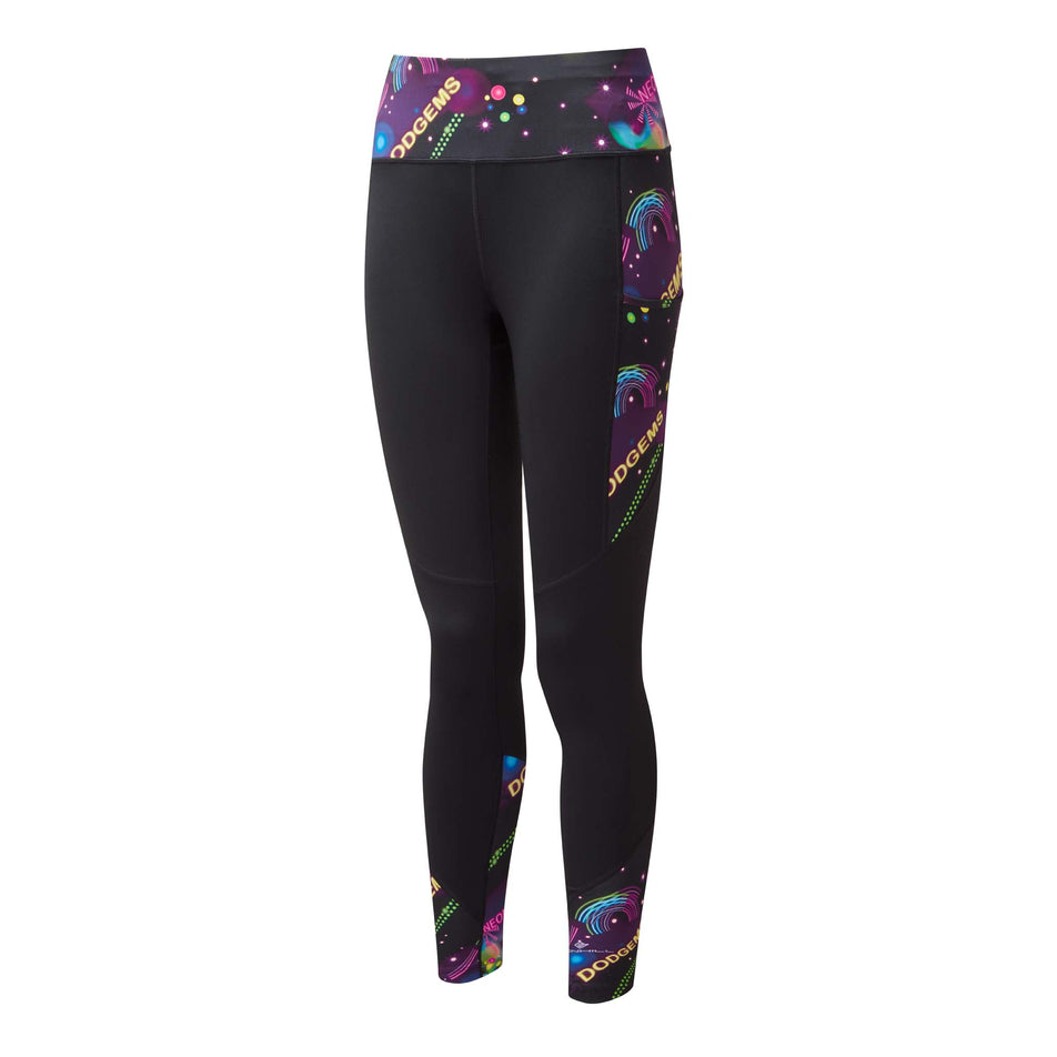 Front view of Ronhill Women's Life Satori Running Tight in black. (7745842675874)