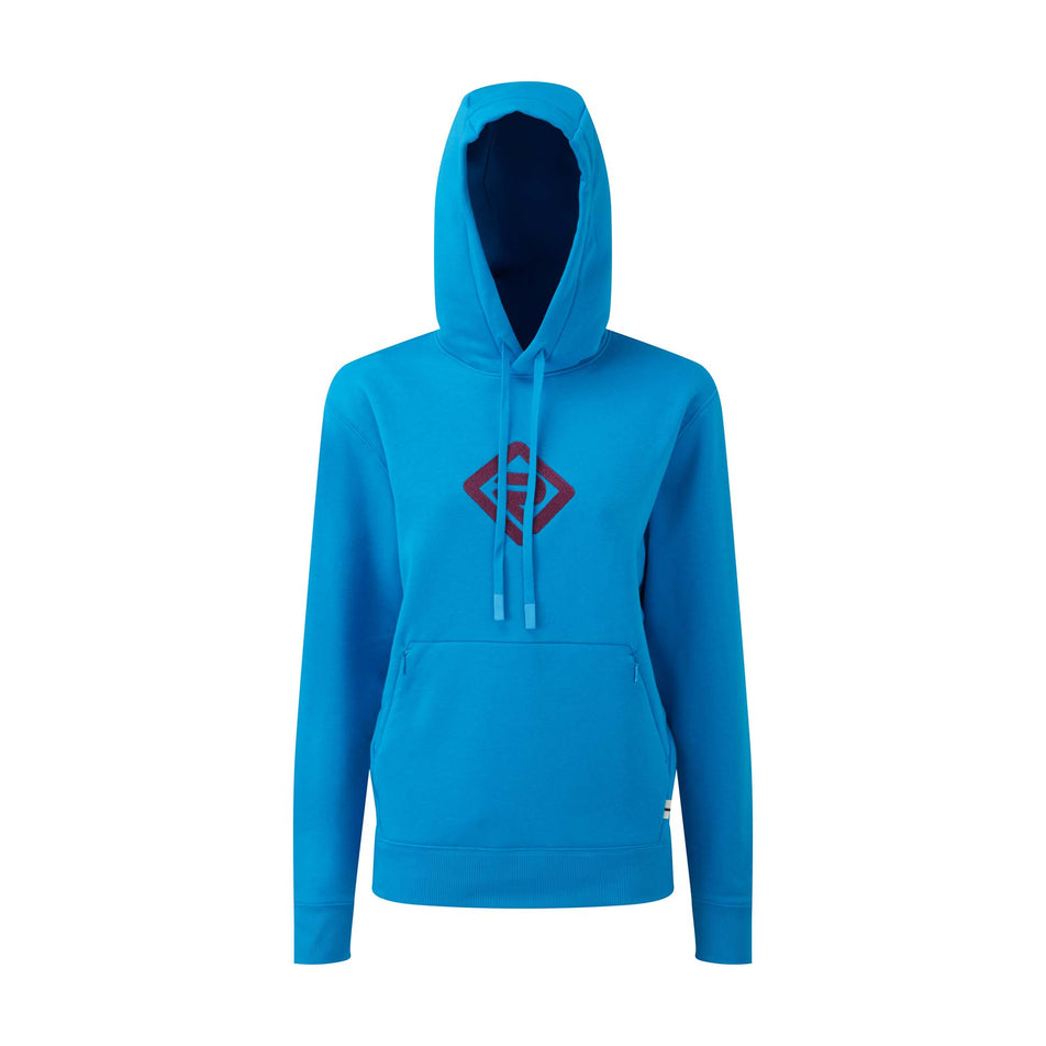 Front view of Ronhill Women's Life PB Running Hoodie in blue (7578010615970)