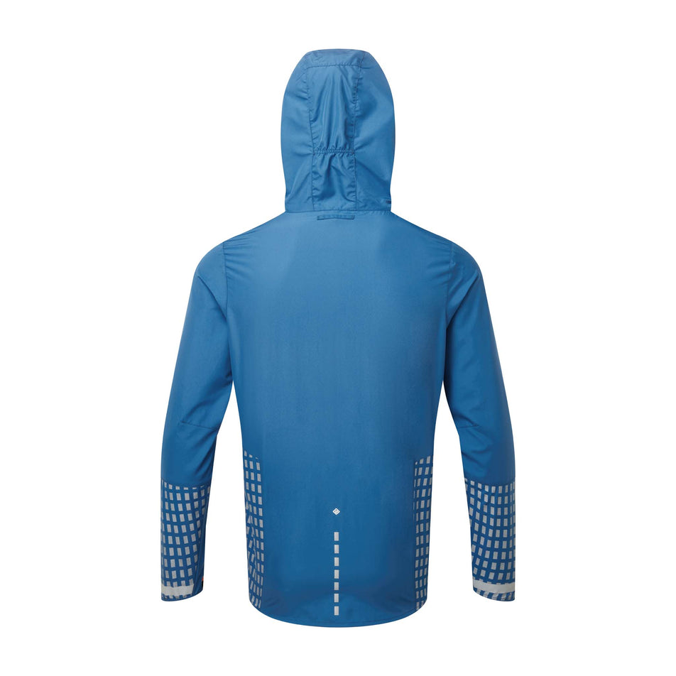 Back view of Ronhill Men's Tech Afterhours Running Jacket in blue (7574188621986)