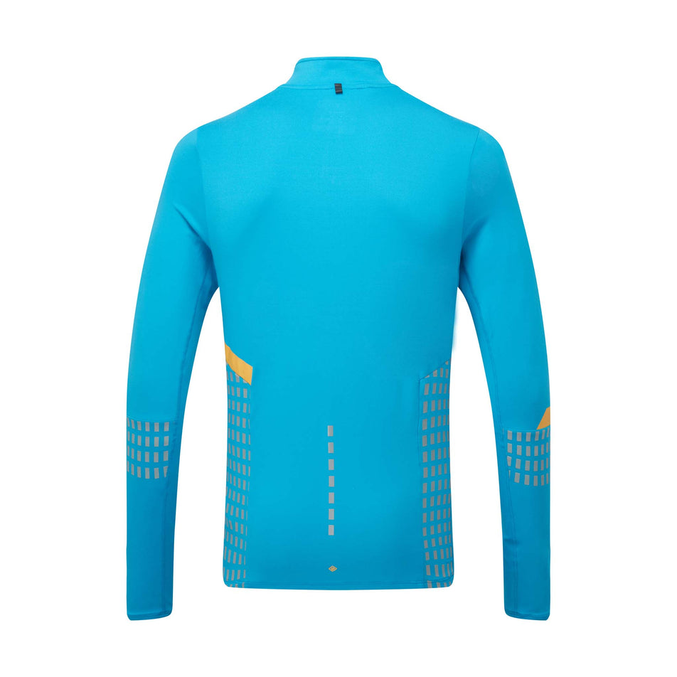 Back view of Ronhill Men's Tech Afterhours 1/2 Zip Running Tee in blue. (7574201630882)