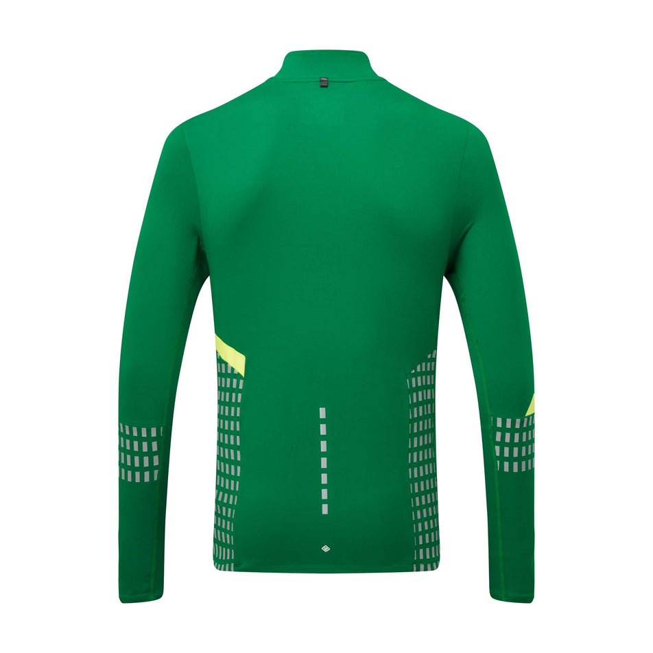 Back view of Ronhill Men's Tech Afterhours 1/2 Zip Running Tee in green (7574198780066)