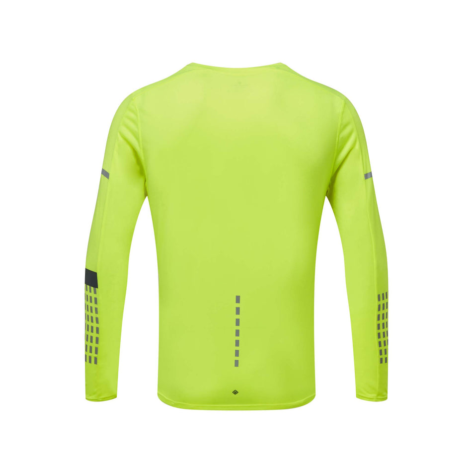 Back view of Ronhill Men's Tech Afterhours L/S Running Tee in yellow (7592225636514)