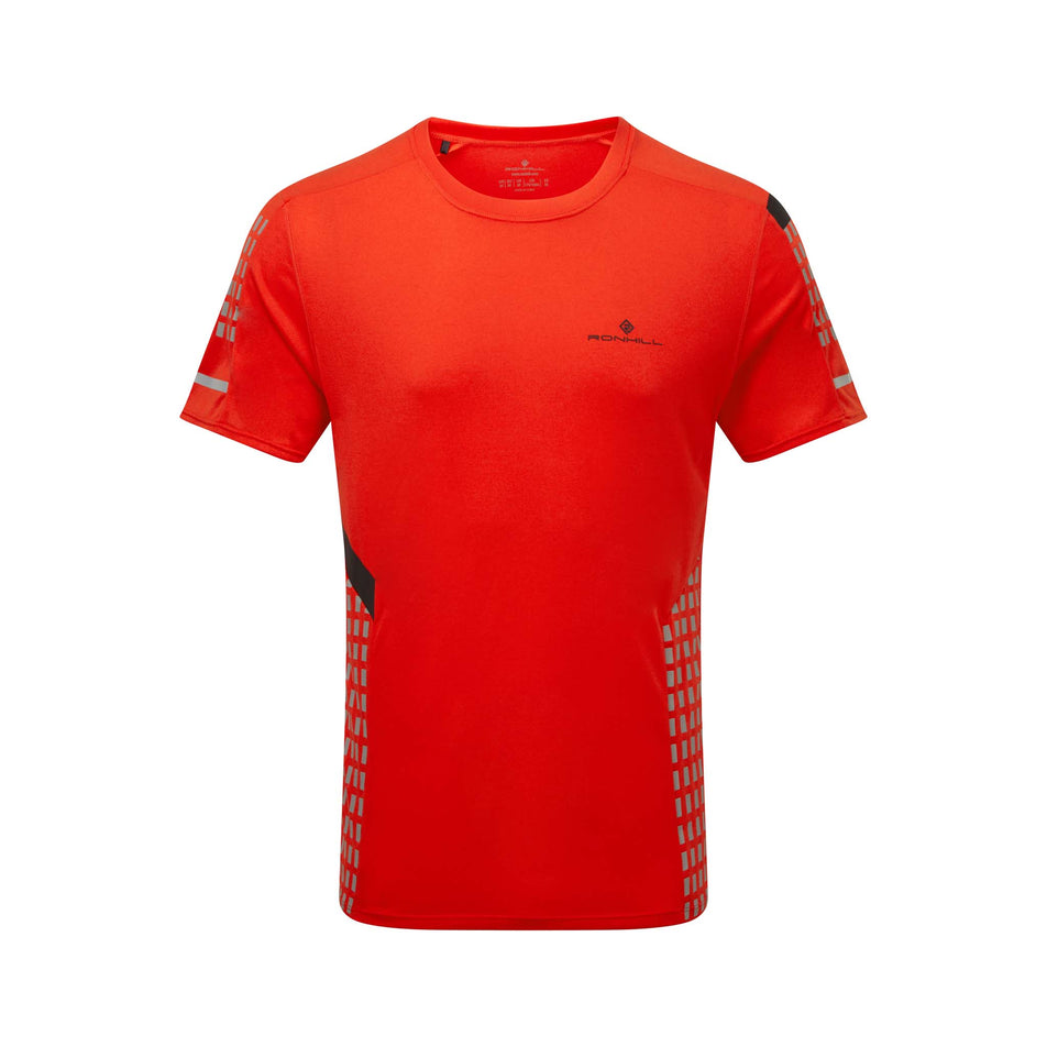 Front view of Ronhill Tech Afterhours S/S Running Tee in red (7592338489506)