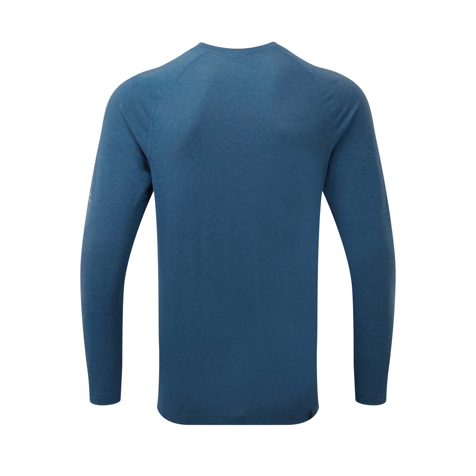 Back view of Ronhill Men's Life Tencel L/S Running Tee in blue (7593523478690)
