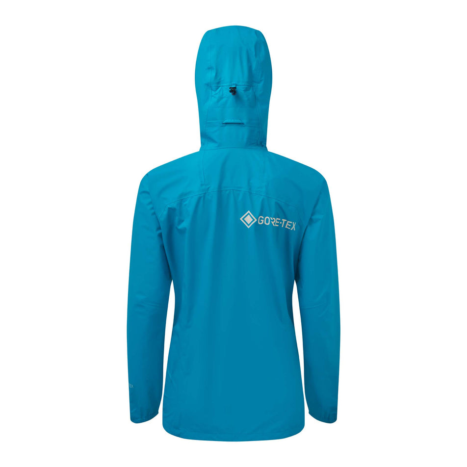 Back view of Ronhill Women's Tech Gore-Tex Mercurial Running Jacket in blue (7572898807970)