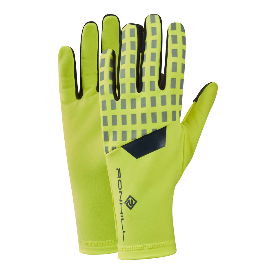 Pair view of Ronhill Unisex Afterhours Running Glove in yellow (7602246058146)