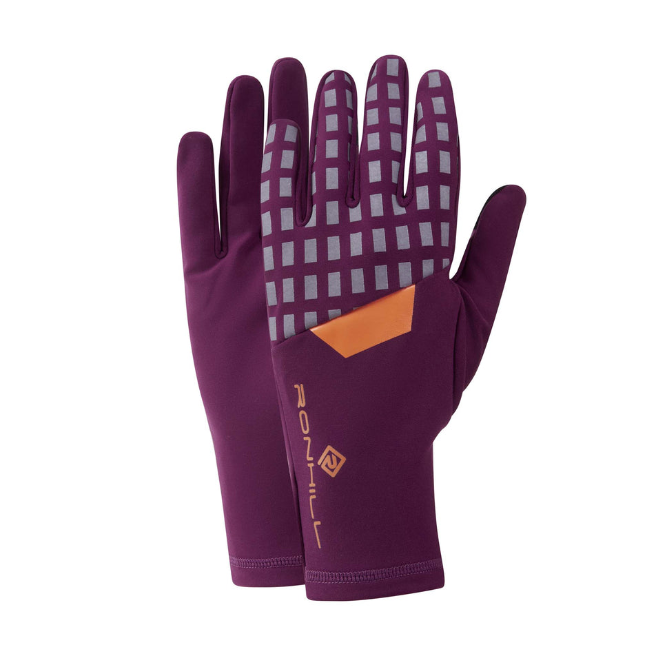 Pair view of Ronhill Unisex Afterhours Running Glove in purple (7602251235490)
