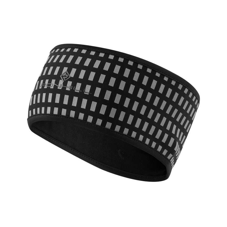 Front angled view of Ronhill Unisex Afterhours Running Headband in black (7602204803234)