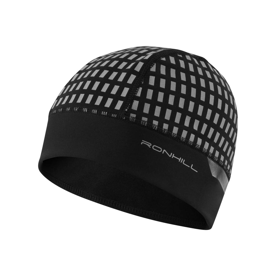Front angled view of Ronhill Unisex Afterhours Running Beanie in black (7602188877986)