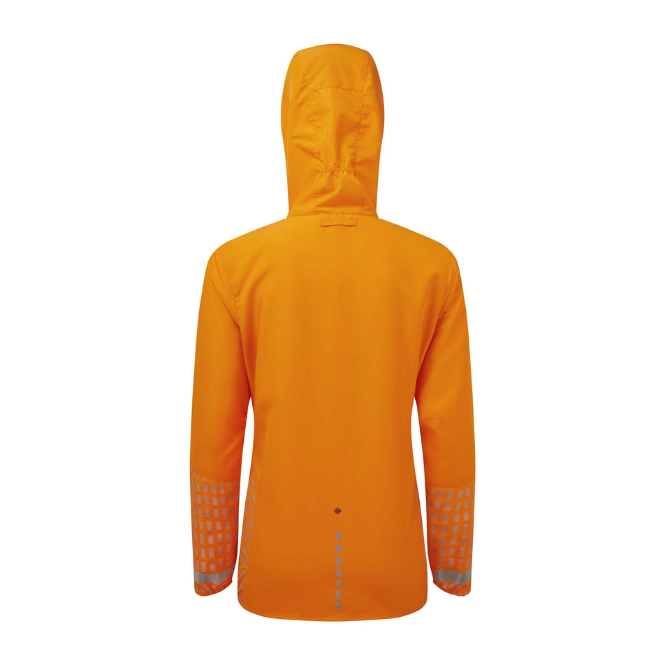 Back view of Ronhill Women's Tech Afterhours Running Jacket in orange (7572832125090)