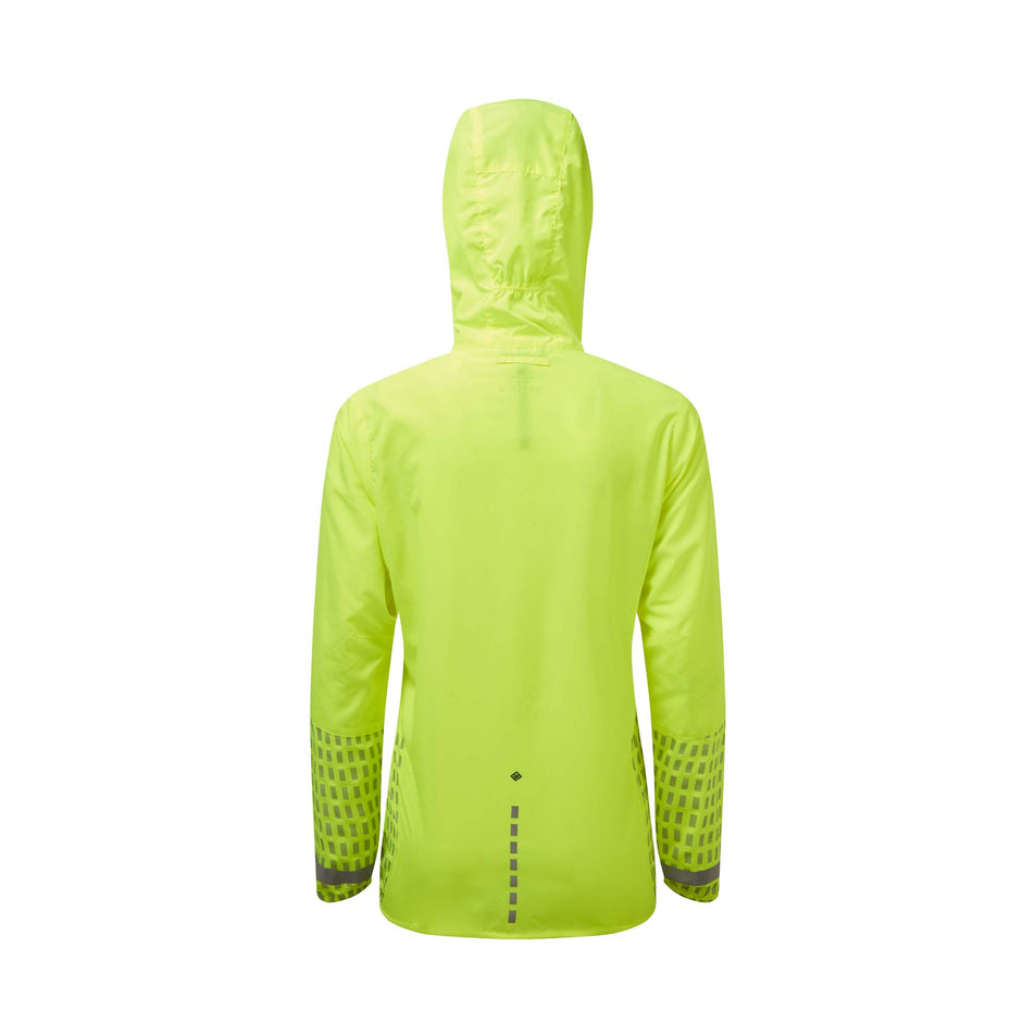 Back view of Ronhill Women's Tech Afterhours Running Jacket in yellow (7592118026402)