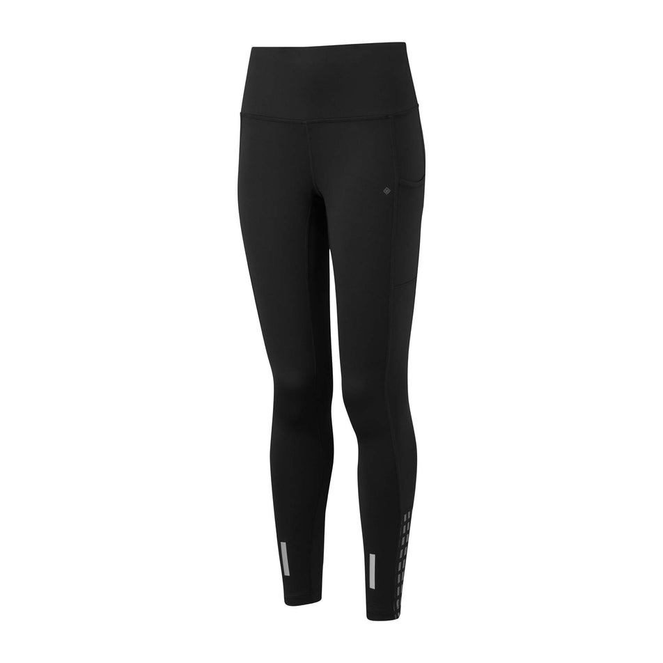 Front view of Ronhill Women's Tech Afterhours Running Tight in black (7572894580898)