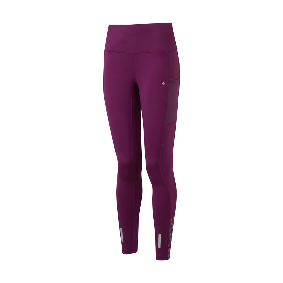 Front view of Ronhill Women's Tech Afterhours Running Tight in purple (7572896710818)