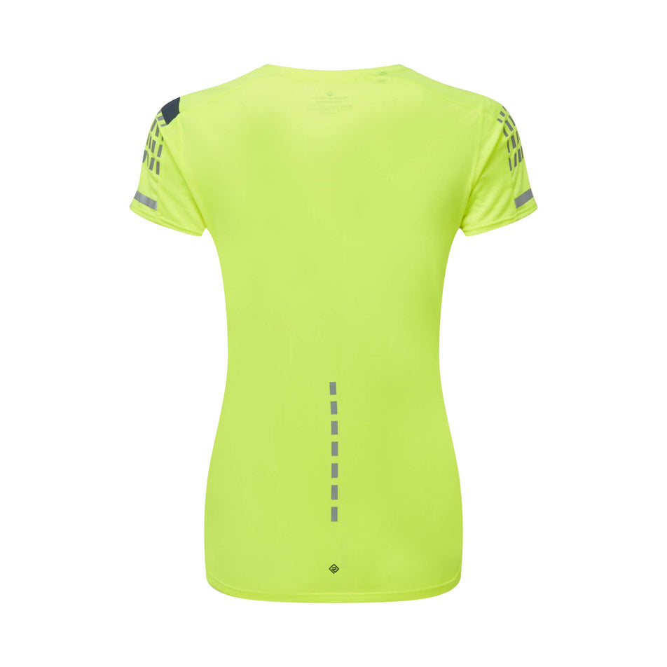 Back view of Ronhill Women's Tech Afterhours S/S Running Tee in yellow (7580025979042)