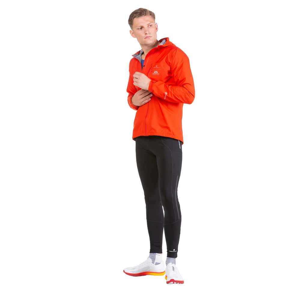 Front view of a model wearing a Ronhill Men's Tech Mercurial Jacket (7743545704610)