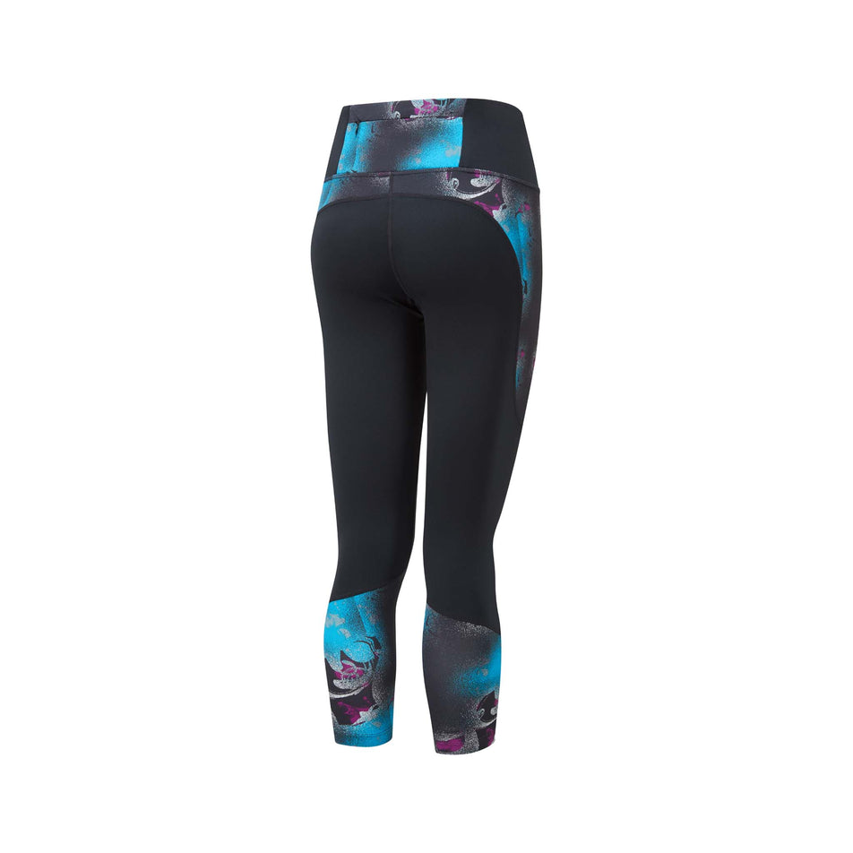 Rear view of Ronhill Women's Life Satori Crop Running Tight in black (7579977679010)