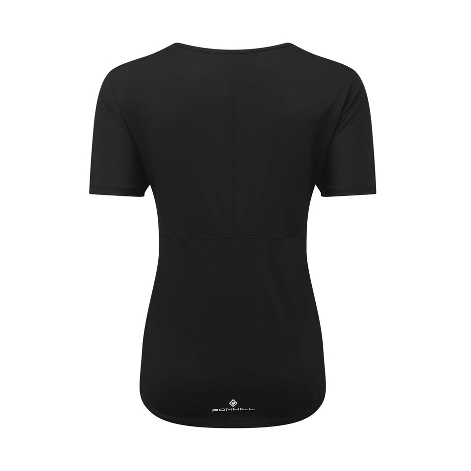 Back view of Ronhill Women's Tech Glide S/S Running Tee in black. (7744876183714)
